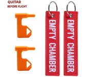 2 Pack Chamber Safety Flag for Rifle Handgun Shotgun with Bright RedKey Chain Tags