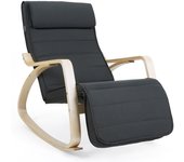 Mecedora acolchada ajustable con reposapiés, patas de ángulo 5 grados, carga 150 kg, disponible en amarillo, azul, beige, gris claro, gris oscuro y negro