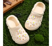 Girls Cute Flower Non-slip Clogs, Breathable Lightweight Clogs for Indoor and Outdoor Shower, Beach and Pool