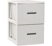 Plastic Forte - Cajonera de Plástico Volga Rattan Antracita / Wengué / Blanco Decoración Hogar Oficina