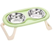 Foldable Cat Bowl Double Pet Bowl Stainless Steel Puppy Dog Feeder Water Food Bowl With Stand Feeding Dish Drinker Pets Supplies