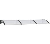 vidaXL Marquesina puerta policarbonato negro y transparente 300x75 cm Protección Rayos UV para Terraza Patio Exterior Jardín