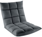 Tectake - Sillón de suelo con respaldo Snooze, 108 x 57 x 13,5 cm, Ajustable en 14 posiciones, Muy estable, 2 en 1 - sillón o tumbona, Suave terciopelo, Comodidad y relajación, Sillón con respaldo,  Estructura de acero, Cojín reclinable, Soporta 120 kg