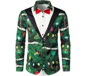 Camisa de Navidad con estampado de Alce de árbol Dorado brilliant
