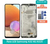 6.4'' Super AMOLED For Samsung A32 4G Display A325 A325F SM-A325F/DS LCD Screen Touch Digitizer Screen With Frame
