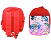 MERCHANDMANIA PACK MOCHILA ROJA Y ESTUCHE urusei yatsura lamu lum la chica invasora ogro oni kirin school material