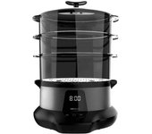 Vaporera eléctrica Cecotec Vapovita 3000 Pro 1000W 1L 3 recipientes negro