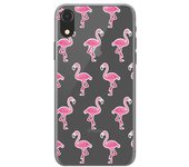 Tumundosmartphone Funda Gel Transparente para Iphone XR Diseño Flamenco Dibujos