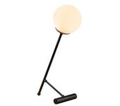 CRISTAL RECORD Lámpara de Mesa Negra con Tulipa Blanca Model 17 - Iluminación LED