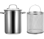 Freidora de 4,2 l, olla de acero inoxidable 304, sartén profunda multifuncional, utensilios de cocina para el hogar para freír papas fritas, aros de calamar, tempura y guisos