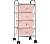 vidaXL Carrito de Almacenaje Portátil 4 Cajones Plástico con Ruedas Color Blanco,  Negro,  Rosa y mas