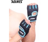 AOLIKES 1 Pair Breathable Workout Gloves Weight Lifting Fingerless Gym Fitness Exercise Gloves for Powerlifting Training Cycling