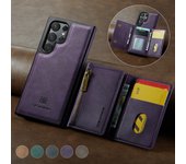 2-in-1 DetaChable Magnetic Leather Wallet Phone Case for Samsung Galaxy S23 24 25 Plus Ultra zipper card slot pocket phone cover