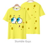 Summer Cartoon Anime SpongeBobs SquarePants Kids Tops Tshirt Short Sleeved Boys Clothes Girls One Piece Sonic Marios T-shirt