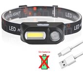 Portable Mini XPE+COB Headlamp Use 18650 Battery USB Rechargeable Headlight Outdoor Camping Fishing LED Head Flashlight