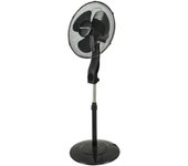 Max Star Ventilador de Pie 40W, Oscilante, Potente, Silencioso, Rejilla de Seguridad, 3 Velocidades, Altura Ajustable, 3 Aspas, Diametro 40cm, Base Redonda Estable, Cabezal Inclinable, Negro