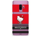 Funda original compatible con Samsung Galaxy S9 Plus - Hello Kitty Franjas Rojas y Negras