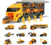 Big Construction Trucks Set 1:64 Scale Toys Mini Diecast Alloy Car Model Engineering Toys Vehicles Carrier Truck Gifts Boys Toys