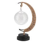 ZP Luz de NocheGlass Luna Bola De Hierro Arte Decoración Luz La Noche with LED Lámpara Alambre Cobre sin Bathería
