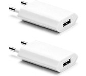 2 Adaptadores universales Blancos Cargador Enchufe UE Red de pared 1A iPhone 8 Plus
