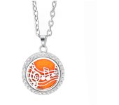 New Metal Zircon Aroma Perfume Diffuser Locket Pendant Stainless Steel Magnetic Necklace Essential Oil Aromatherapy Box Jewelry