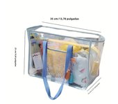 Large Capacity Transparent Jelly Beach Shoulder Portable Travel Bag PVC Waterproof Wash Storage Tote Bag Fitness Swimming Bag