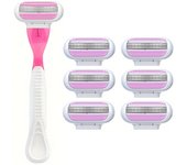 Safety Razor Blades Women Beauty Bikini Hair Removal Shaving Blades Set Shaver 3-Layer Replacement Heads ﻿
