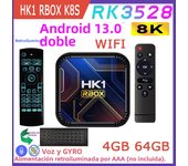 HK1 RBOX K8S RK3528 Android 13.0 Quad Core Rockchip 8K Dual Wifi 2.4G 5G BT4.0 Smart TV Box 2GB 4GB 16GB 32GB 64GB 100M LAN
