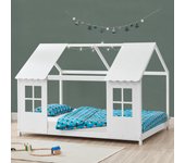 Cama para niños Tostedt en forma de casita 120x200 cm - Blanco [en.casa]
