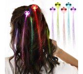 Paquete de 10 pasadores para el cabello con luz LED, extensión de cabello con luz LED con clip, juego de horquillas para el cabello con luz para fiestas para niñas (14 pulgadas)