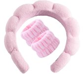 3Pcs Stylish Washing Headband Set Wristbands Scrunchies Spa Bubble Headband for Washing Face Makeup Shower Skincare