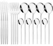 SSITO 16PCs Cuchillo, Cuchillo, Cubierta Juego de Vajilla de Cena de Maple Inoxidable Rosa