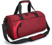 Bolsa de deporte con compartimento para zapatos y bolsillos impermeables para artículos húmedos, bolsa de viaje para fin de semana, bolso de mano para entrenamiento deportivo, color rojo