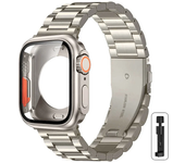 Change to Ultra Case+Band For Apple Watch 46mm 44 42mm 45mm Metal Stainless Steel strap for iWatch series Series 10 9 8 7 6 SE 5