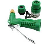 Pistola de agua Pulverizador Jardín Ducha de mano Agua de alta presión Botón ajustable Fácil control Lavado de autos Agricultura Riego Riego de animales (Verde)