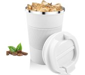 Taza de Café Roja de 380mL Termo de Acero Inoxidable 304 Portátil Antibacteriano para Coche