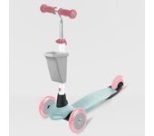 Patinete infantil 3 Ruedas Ryder Choose your color con cesta, Turquesa y rosa pastel (3075)+ REGALO PALAS PLAYA  Scooter 3 ruedas frontales, montaje con un solo click. Ligero, resistente, máxima calidad. +2 años.
