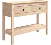 vidaXL Mesa consola madera maciza de pino 100x35x75 cm Natural, Blanco, Marrón miel Mesa de sofá Mesa de Entrada para Salón Consola de Entrada Mueble Recibidor Mesita Mesa auxiliar Salon