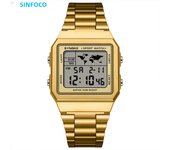 SYNOKE Couple watches Top Brand Luxury Stainless Steel Chrono Sport Watches Light Display Digital Wristwatch Waterproof Fashion