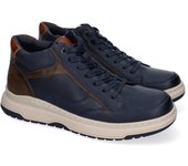 Davinia Shoes Zapatilla Abotinada Casual de Hombre con Diseño Elegante, Comodo para Uso Diario, Con Puntera Redonda, Cierre de Cordones y Cremallera. Shoes&Blues.es VR3E-051-Marino
