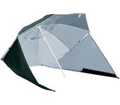 Outsunny Sombrilla de Playa con Paneles Laterales Tipo Tienda Parasol para Protección de Rayos UV Φ210x222cm
