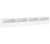 Mueble TV combinadoMuebles de pared TV 2 uds madera ingeniería blanco 100x30x30 cm