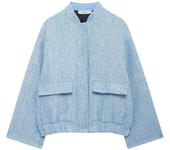 Women's Sequined Bomber Jacket Fall New Round Neck Long Sleeve Pocket Stretch Hem Sequins Jacket Coat Female Chic Outerwear