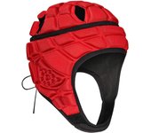 Casco de rugby, gorra Scrum para niños pequeños, casco protector para niños, casco acolchado para protección de la cabeza (rojo, M)
