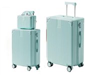 Juego de 3 Maletas de Viaje Set Trolley Abs Semirigidas con Cerradura Combinación 4 Ruedas Dobles 14" 20" 28"