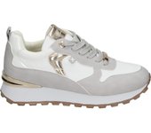 XTI | Zapatillas Bajas XTI para Mujer – Deportiva Casual en Color Blanco con Detalles Dorados – Sneaker con Cierre de Cordones – Estilo Casual – Cómodas y de Alta Calidad – Versátiles – Modelo 142961