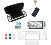 Kit de estuche transparente para Switch Oled, bolsa de viaje para transporte, protección y Protector de pantalla para consola de juegos Ns Oled