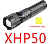 Portable 4 Core Led Flashlight Aluminum Alloy XHP70.2  XHP50.2 Usb Rechargeable Zoomable Lantern 18650 AAA Battery Hunting Torch