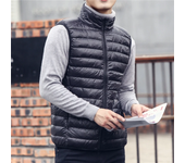 Autumn and Winter Men's Portable Duck Down Tank Top Ultra Light Loose Men's Standing Neck Windproof Padded Tank Top Vest