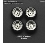 BNDS 1/64 Metal Wheels With Rubber Tires Alloy Design Rims Detail-up Parts JDM VIP Style for Model Vehicle 8.3mm 4pcs Set